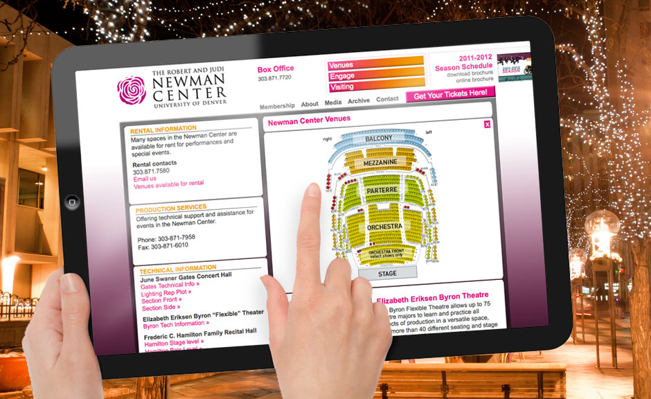 Newman Center Presents web design